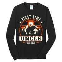 First Time Uncle Est 2025 For New Dad Funny Fathers Day Tall Long Sleeve T-Shirt