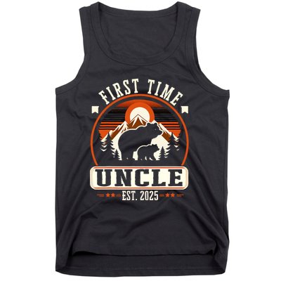 First Time Uncle Est 2025 For New Dad Funny Fathers Day Tank Top