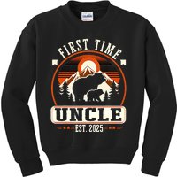 First Time Uncle Est 2025 For New Dad Funny Fathers Day Kids Sweatshirt