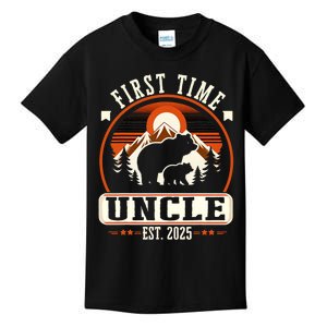 First Time Uncle Est 2025 For New Dad Funny Fathers Day Kids T-Shirt