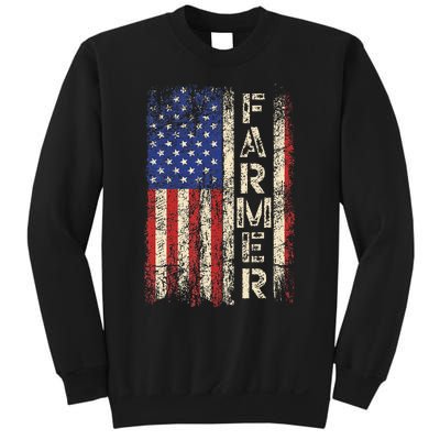 Farmer Tractors USA American Flag Patriotic Farming Sweatshirt