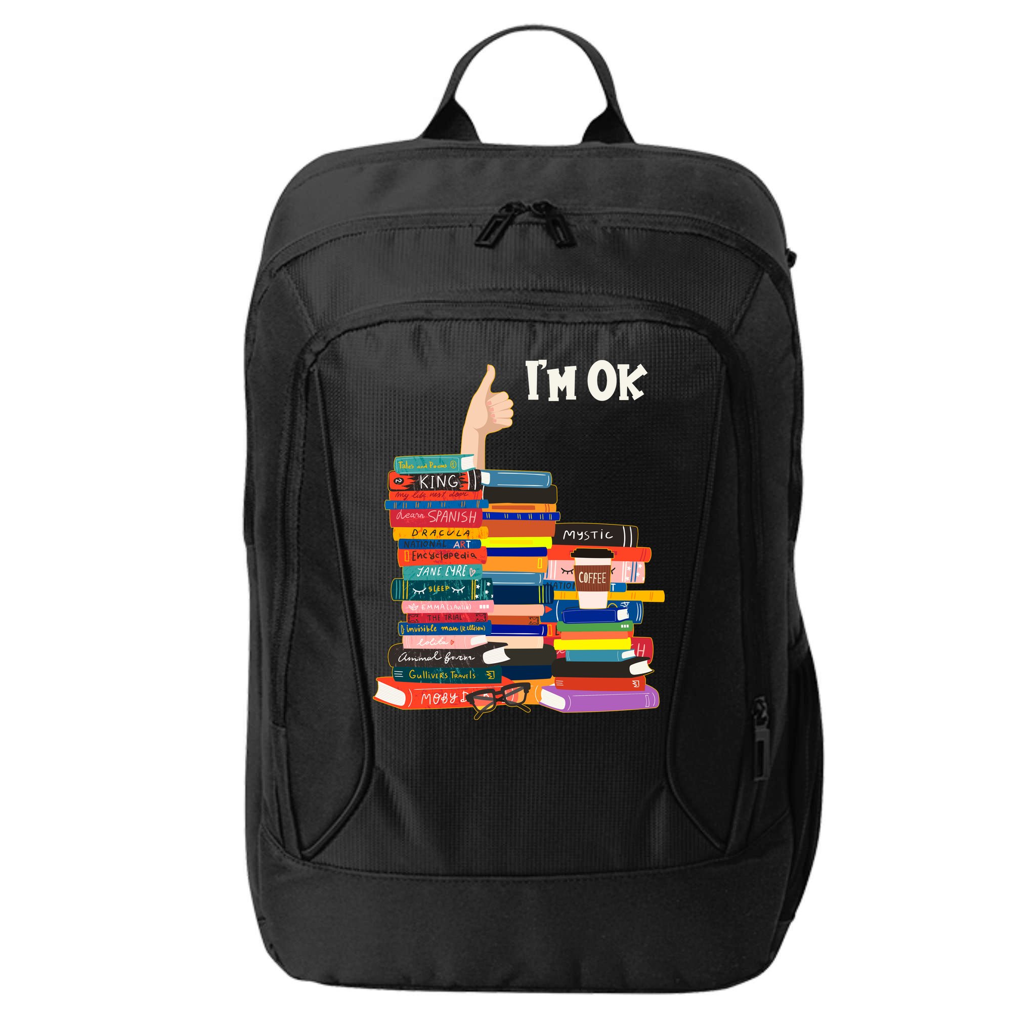 Funny Thumbs Up I'm Ok Book Lover City Backpack