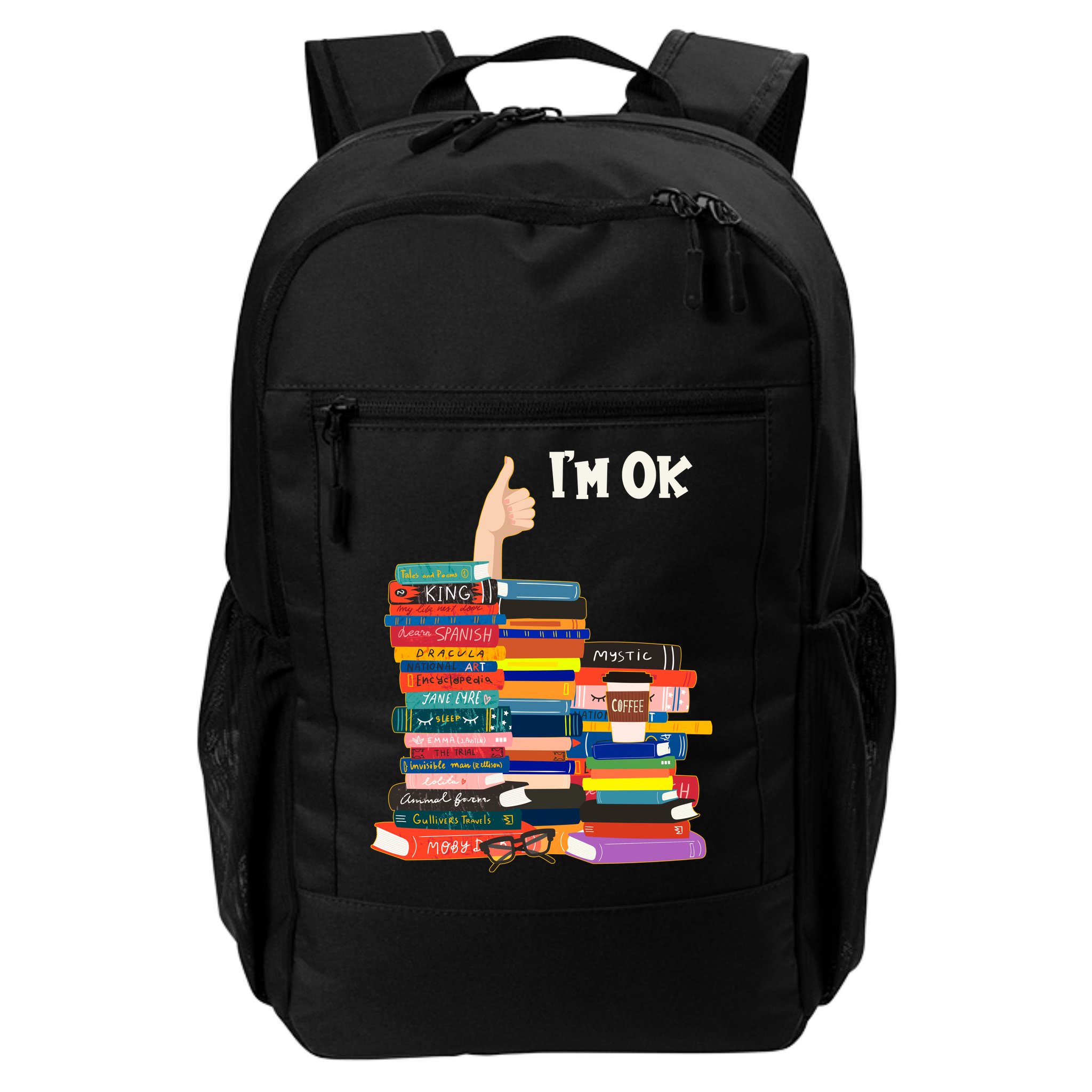 Funny Thumbs Up I'm Ok Book Lover Backpack