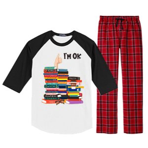 Funny Thumbs Up I'm Ok Book Lover Raglan Sleeve Pajama Set