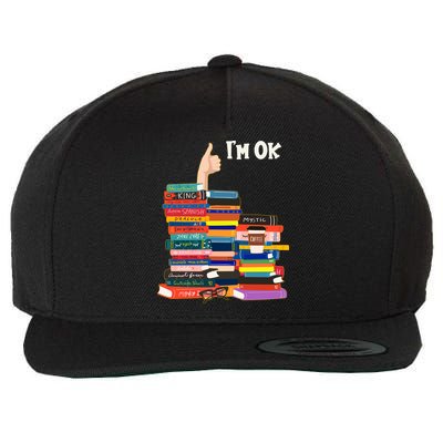 Funny Thumbs Up I'm Ok Book Lover Wool Snapback Cap