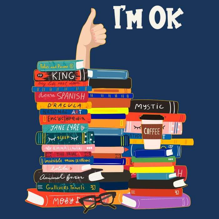 Funny Thumbs Up I'm Ok Book Lover Cooling Performance Crew T-Shirt