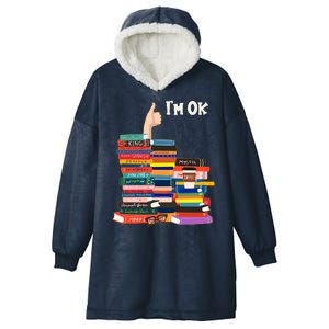 Funny Thumbs Up I'm Ok Book Lover Hooded Wearable Blanket