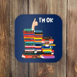 Funny Thumbs Up I'm Ok Book Lover Coaster