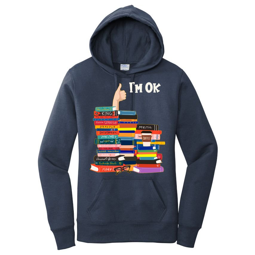 Funny Thumbs Up I'm Ok Book Lover Women's Pullover Hoodie
