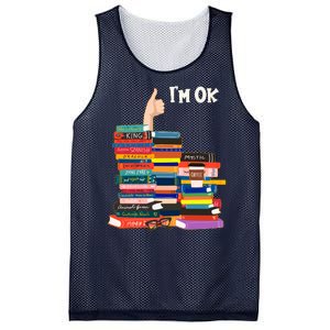 Funny Thumbs Up I'm Ok Book Lover Mesh Reversible Basketball Jersey Tank