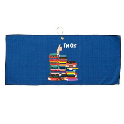 Funny Thumbs Up I'm Ok Book Lover Large Microfiber Waffle Golf Towel