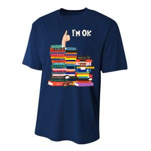 Funny Thumbs Up I'm Ok Book Lover Performance Sprint T-Shirt