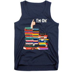 Funny Thumbs Up I'm Ok Book Lover Tank Top