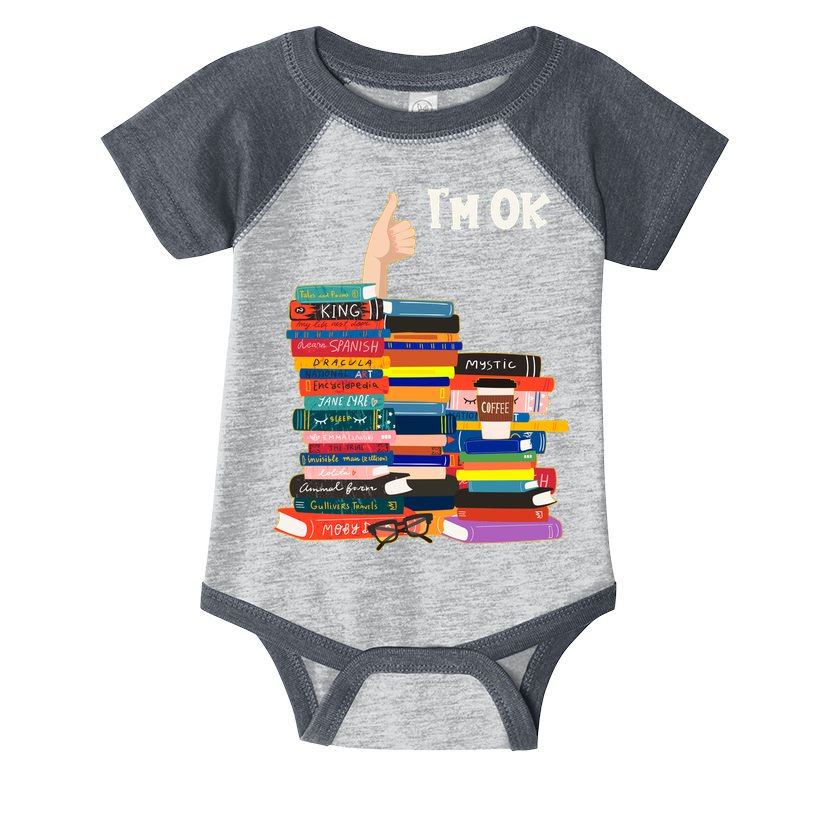 Funny Thumbs Up I'm Ok Book Lover Infant Baby Jersey Bodysuit