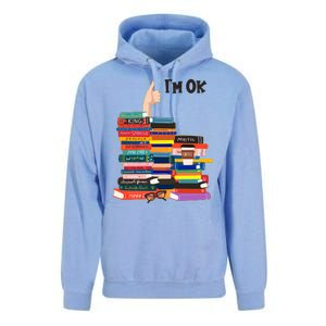 Funny Thumbs Up I'm Ok Book Lover Unisex Surf Hoodie