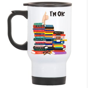 Funny Thumbs Up I'm Ok Book Lover Stainless Steel Travel Mug