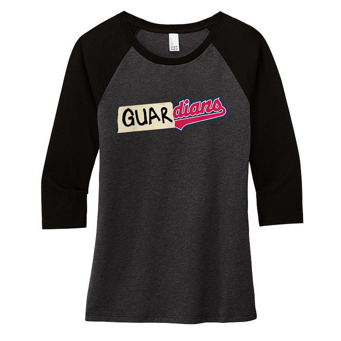 Funny Tape Up Cleveland Women's Tri-Blend 3/4-Sleeve Raglan Shirt