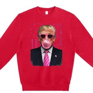 Funny Trump Usa Flag Premium Crewneck Sweatshirt