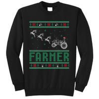 Farmer Tractors Ugly Christmas Xmas Sweater Tall Sweatshirt