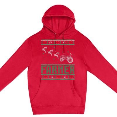 Farmer Tractors Ugly Christmas Xmas Sweater Premium Pullover Hoodie