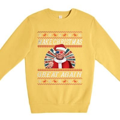 Funny Trump Ugly Christmas Funny Gift Make Christmas Great Again Funny Gift Premium Crewneck Sweatshirt