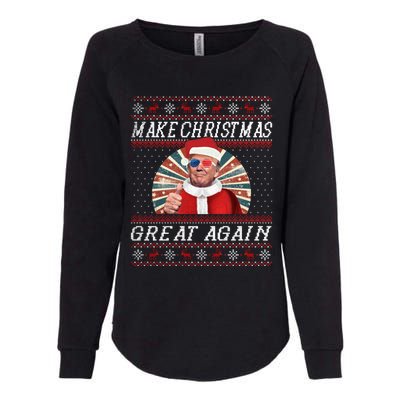 Funny Trump Ugly Christmas Funny Gift Make Christmas Great Again Funny Gift Womens California Wash Sweatshirt