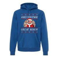 Funny Trump Ugly Christmas Funny Gift Make Christmas Great Again Funny Gift Premium Hoodie