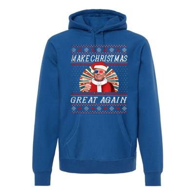 Funny Trump Ugly Christmas Funny Gift Make Christmas Great Again Funny Gift Premium Hoodie