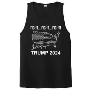 Fight...Fight...Fight! Trump Usa Flag Map Usa Election 2024 PosiCharge Competitor Tank