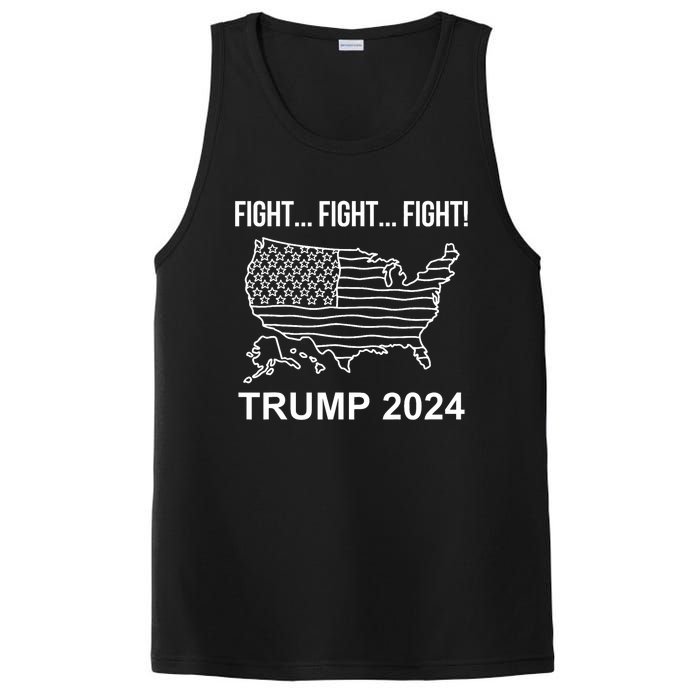 Fight...Fight...Fight! Trump Usa Flag Map Usa Election 2024 PosiCharge Competitor Tank