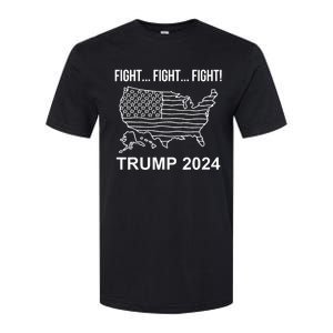 Fight...Fight...Fight! Trump Usa Flag Map Usa Election 2024 Softstyle CVC T-Shirt