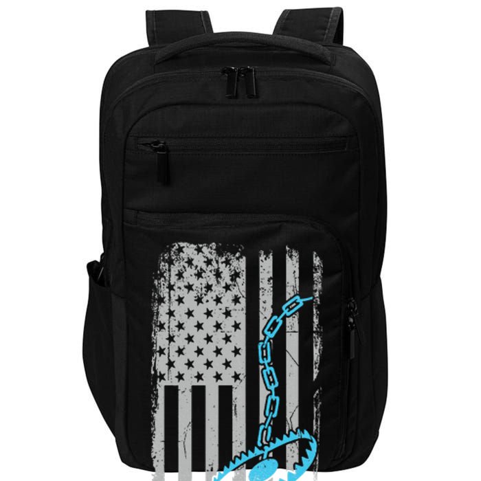 Fur Trapper US American Flag Cool Outdoor Trapping Gear  Impact Tech Backpack