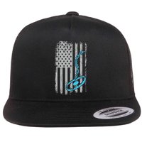 Fur Trapper US American Flag Cool Outdoor Trapping Gear  Flat Bill Trucker Hat