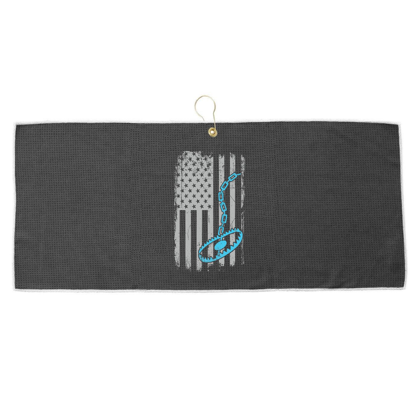 Fur Trapper US American Flag Cool Outdoor Trapping Gear  Large Microfiber Waffle Golf Towel