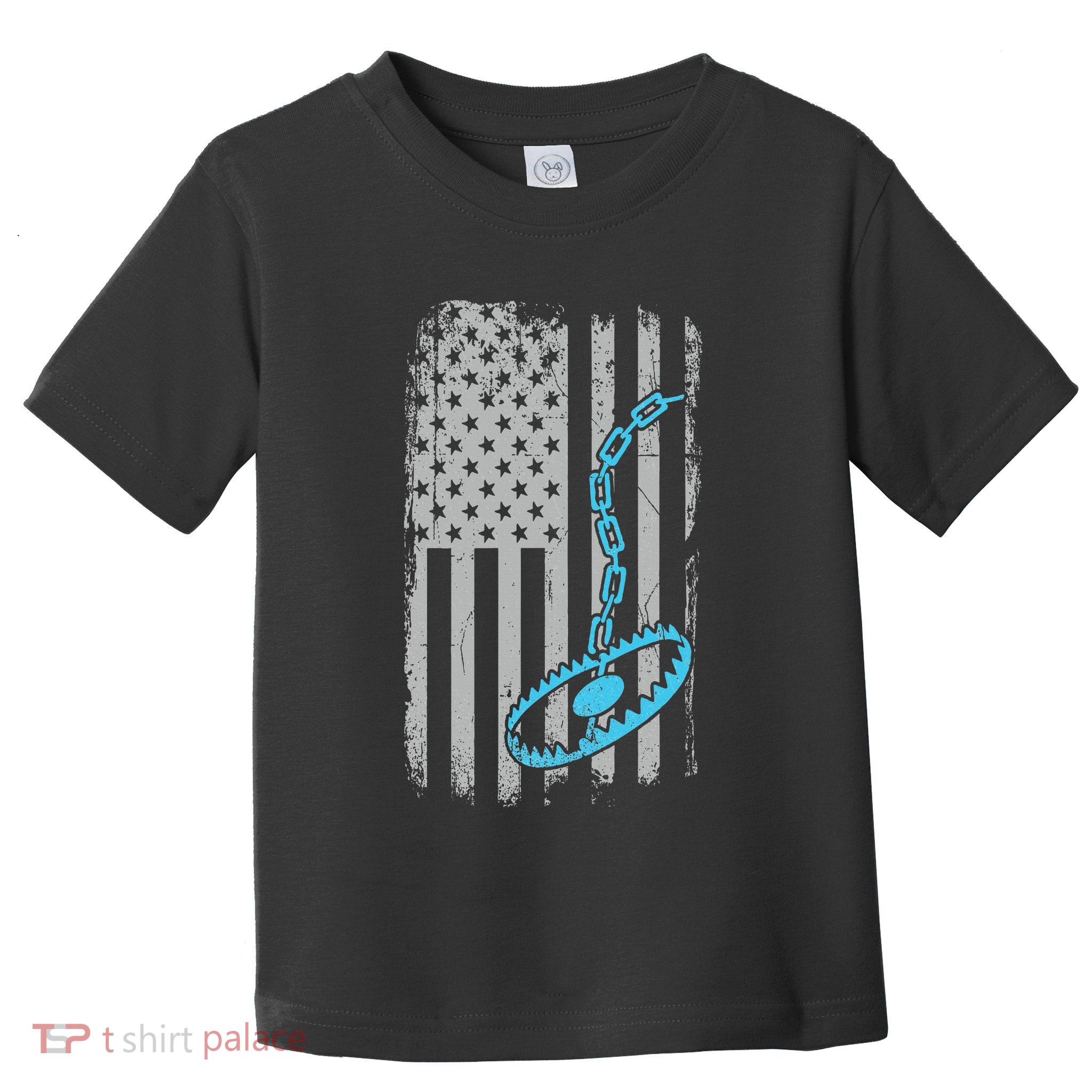 Fur Trapper US American Flag Cool Outdoor Trapping Gear  Toddler T-Shirt