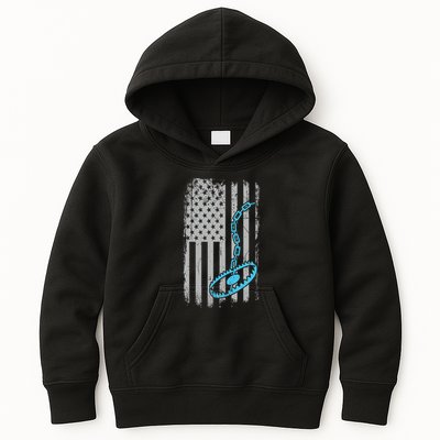 Fur Trapper US American Flag Cool Outdoor Trapping Gear  Kids Hoodie