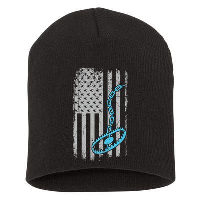 Fur Trapper US American Flag Cool Outdoor Trapping Gear  Short Acrylic Beanie