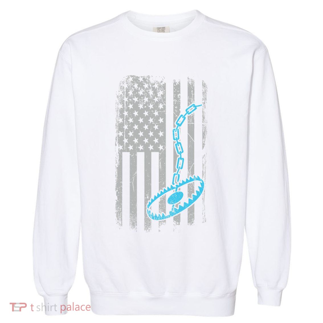 Fur Trapper US American Flag Cool Outdoor Trapping Gear  Garment-Dyed Sweatshirt