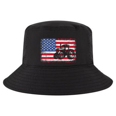 Farm Tractors Usa Flag Patriotic Farming Cool Comfort Performance Bucket Hat