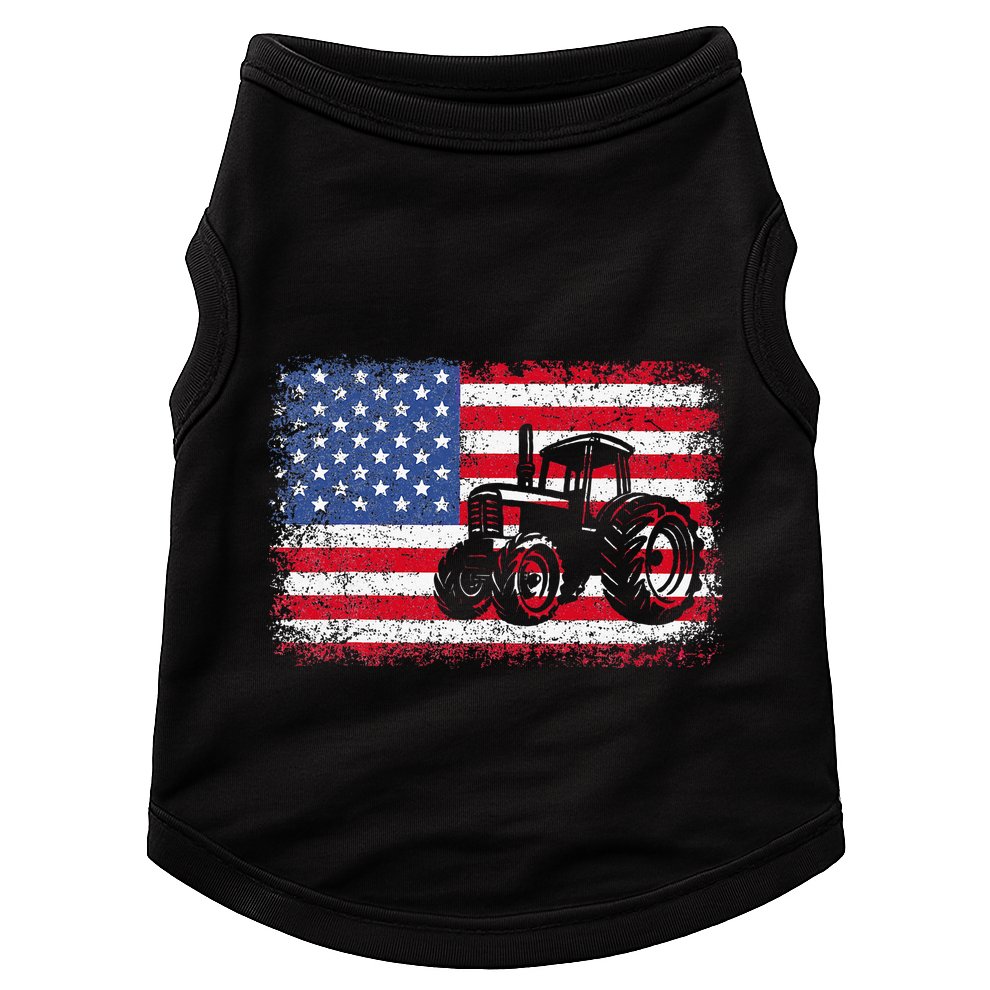 Farm Tractors Usa Flag Patriotic Farming Doggie Tank