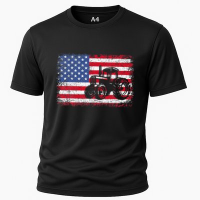 Farm Tractors Usa Flag Patriotic Farming Performance Shirt