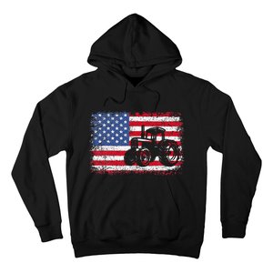 Farm Tractors Usa Flag Patriotic Farming Hoodie