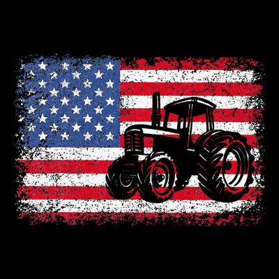 Farm Tractors Usa Flag Patriotic Farming T-Shirt