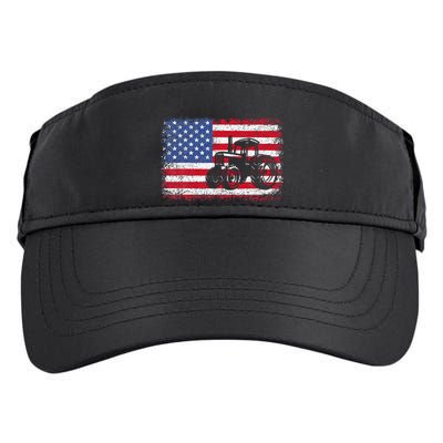 Farm Tractors Usa Flag Patriotic Farming Adult Drive Performance Visor