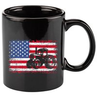 Farm Tractors Usa Flag Patriotic Farming 11oz C Handle Ceramic Mug