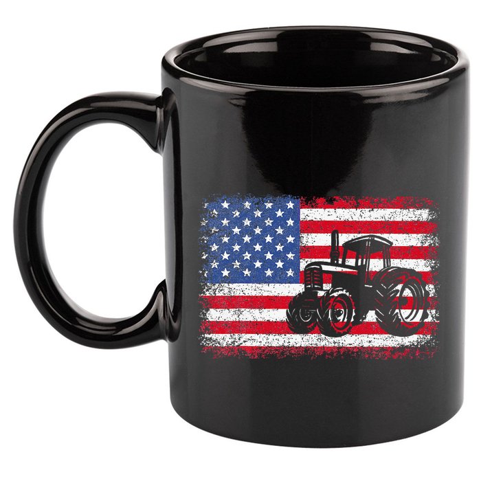 Farm Tractors Usa Flag Patriotic Farming 11oz C Handle Ceramic Mug