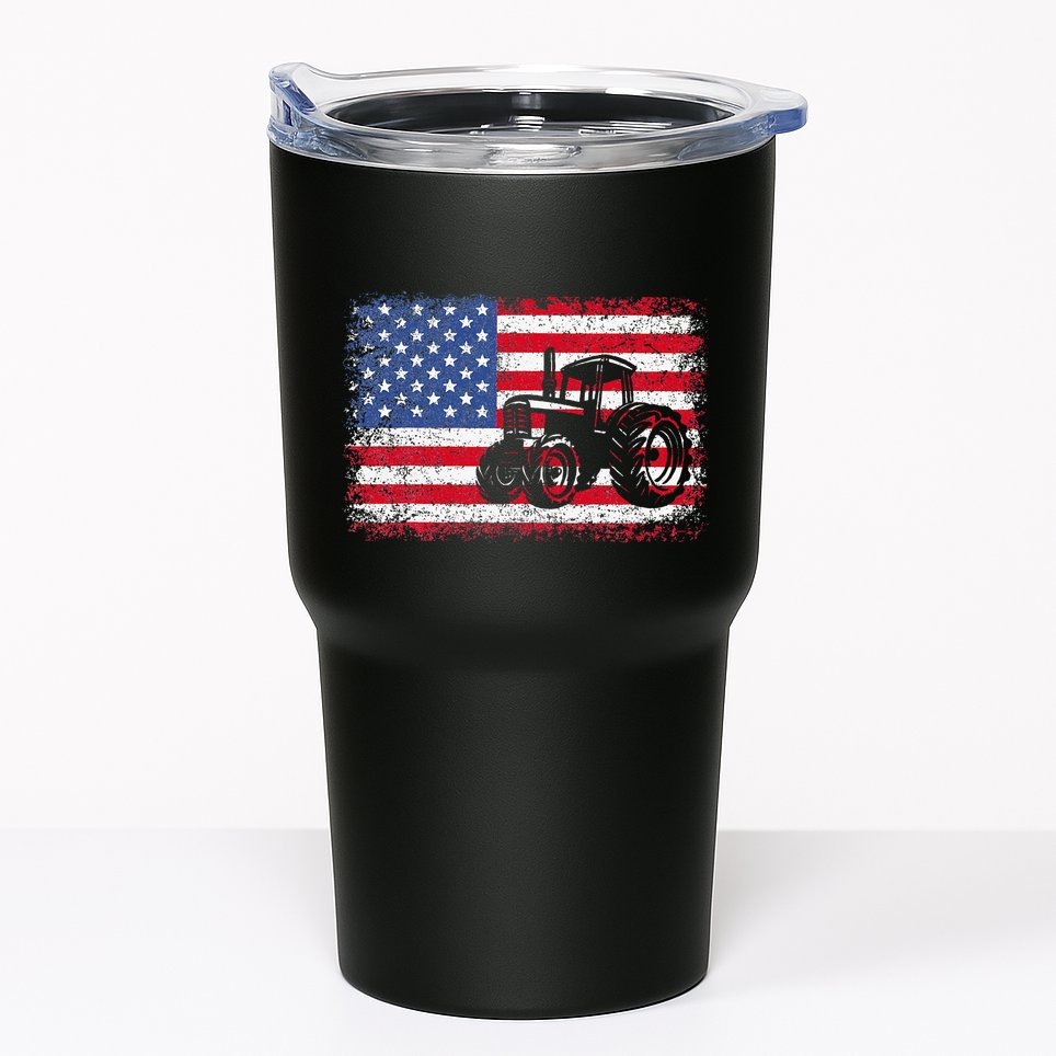 Farm Tractors Usa Flag Patriotic Farming Tumbler