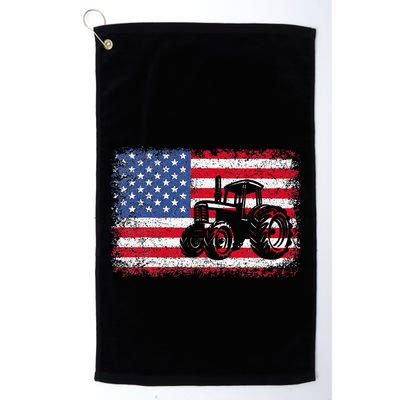 Farm Tractors Usa Flag Patriotic Farming Golf Towel
