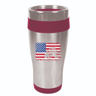 Farm Tractors Usa Flag Patriotic Farming 16oz Travel Tumbler