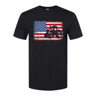 Farm Tractors Usa Flag Patriotic Farming Softstyle® CVC T-Shirt